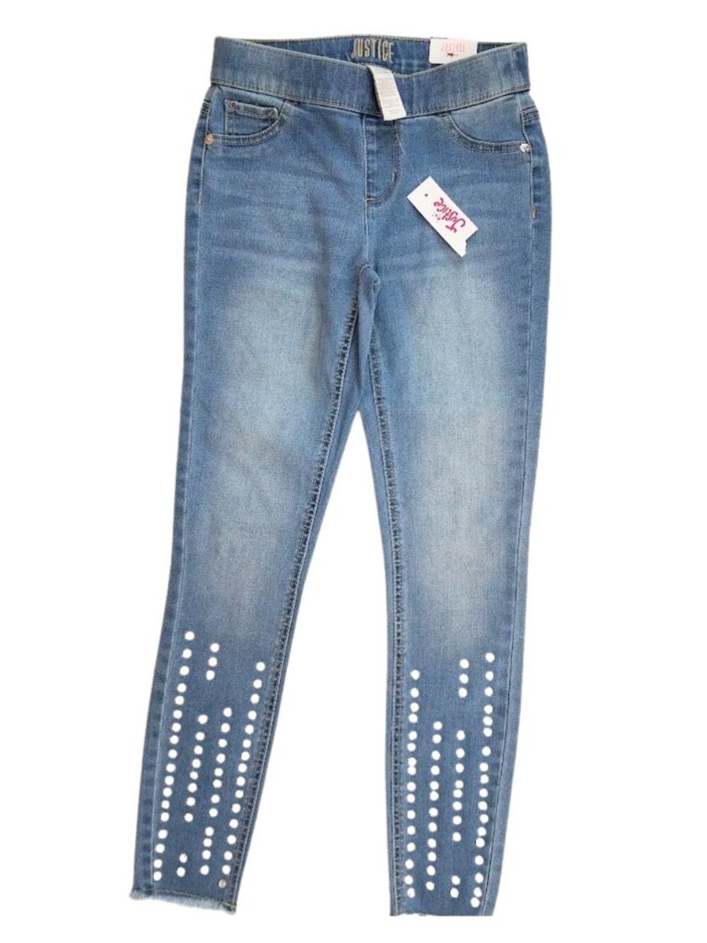 JUSTICE Embellished Mid Rise Pull-On Jean Leggings - Girl's 12 Slim